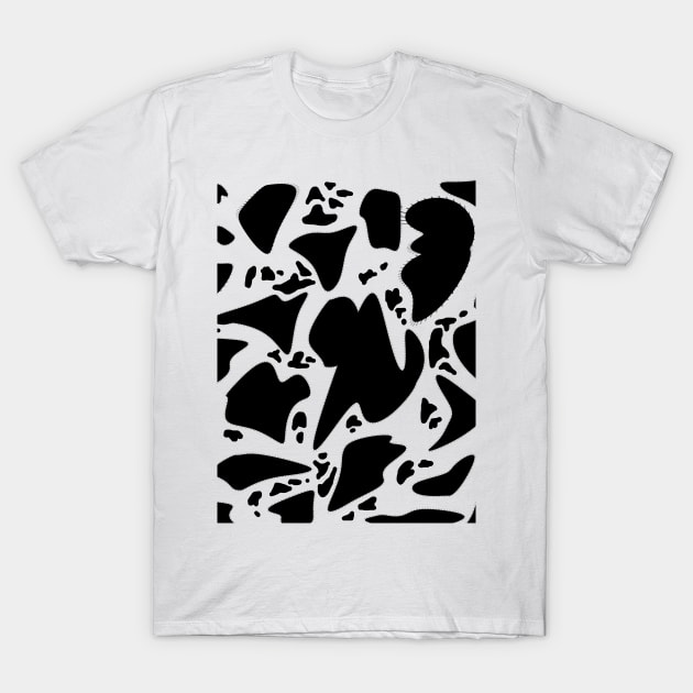 Splotchy inkblot cowprint pattern T-Shirt by TintedRed